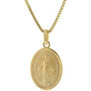 trendor 51945 Milagrosa Anhänger Gold 585 Madonna + Vergoldete Silberkette