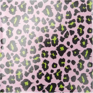 Stoffabschnitt PVC-Stoff Glossy Acid Leo rosa 25x70cm - Rosa