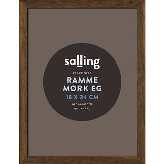Ramme i mørk egetræslook m. glas - 18x24 cm (På lager i varehus)