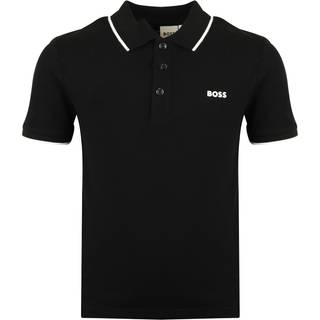 BOSS BOSS Black 100% Cotton Short Sleeved Logo Polo Shirt