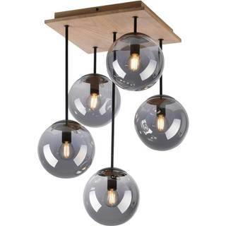 Green Widow loftslampe, glaskugler, fem flammer