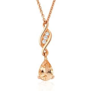 Past Present Future® 18ct Solid Gold 1854 Blend Pendant with Diamonds and Morganite