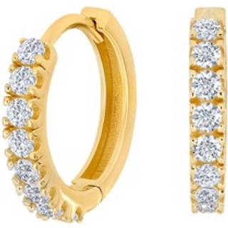 Siersbøl 8kt. guldcreoler med cubic zirkonia 15mm