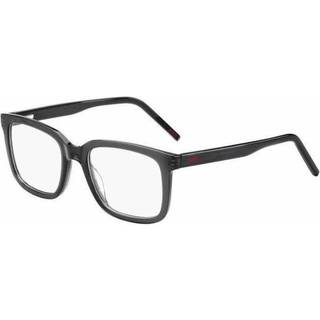 Briller med styrke i sort acetat med røde logoer