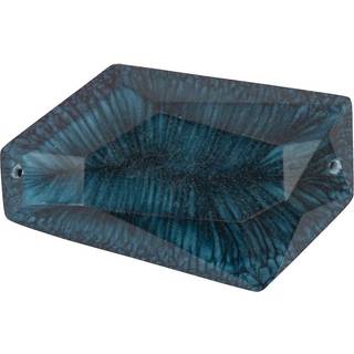 Aufnähstein eckig blau 43x24mm - Blau