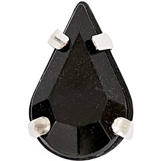 Aufnähsteine gefasst schwarz Tropfen 8x13x6mm 10 Stück - Schwarz
