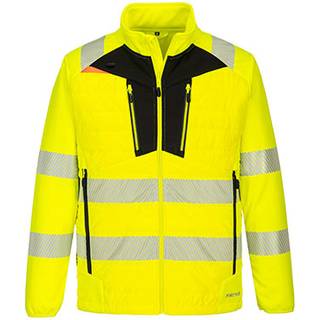 X4 Hi-Vis Hybrid Baffle jakke -Gul/Sort (Størrelse: XXXL)