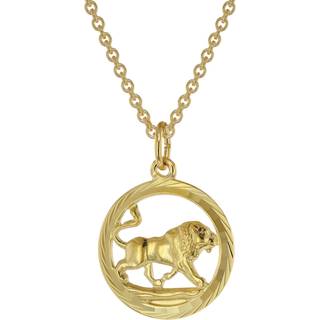 trendor 75940-08 Sternzeichen Löwe Gold 333 Anhänger Ø 16 mm + Halskette