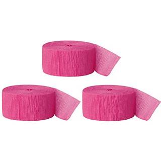 Andaz Press Crepe Paper Streamer Hanging Party Decorations Kit 240-Feet Fuchsia 1-Pack 3-Rolls Farvet bryllup Baby Bridal Shower Birthday Supplie