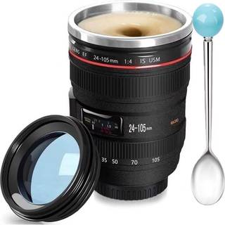 Jagter y kameralinse kaffekrus sjovt foto rustfrit st?l objektiv krus termos gode gaver til fotografer hjem forsyninger venner skole bel?nninger