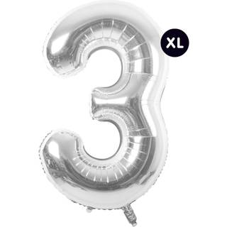 Folienballon Zahl silber 86cm
