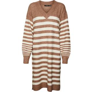 VERO MODA dame kjole VMHURRICANE - Brown Lentil W. BIRCH - M