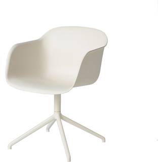 Muuto Fiber armchair drejebase med retur kontorsstol white, hvidt stel