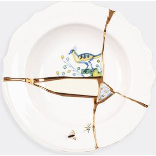 Seletti Tableware - 'Kintsugi' soup bowl in WHITE/MULTICOLOR Porcelain, gold