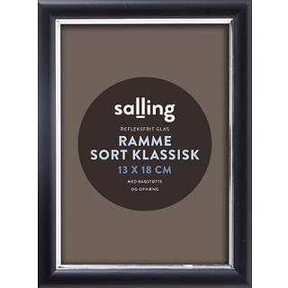 Klassisk sort ramme m. refleksfrit glas - 13x18 cm