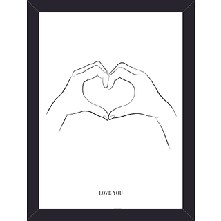 Salling Elsker Dig plakat med sort glasramme 15x21 cm