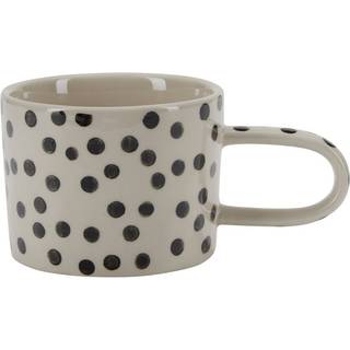 Bahne Interior - Krus med små prikker, hvid/sort - H:7 cm.
