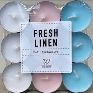 Windsor fyrfadslys med duft 18-pak - fresh linen (På lager i butik)