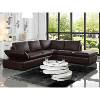 Hjørnesofa i læder ONYX II - Brun - Højre hjørne