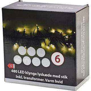 Klyngelyskæde med 480 LED - varm hvid
