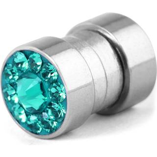 6 mm Magnetisk Ørering m. Blå Krystal