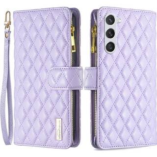 Samsung Galaxy S23 Læder Flip Cover m. Strop & 9 Kortholdere - Lilla
