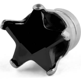 6 mm Magnetisk Ørering m. Sort Krystalstjerne