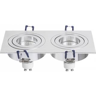 Rendl - PASADENA SQ II - GU10 - Indbygget vippbar lampe i aluminium - Børstet