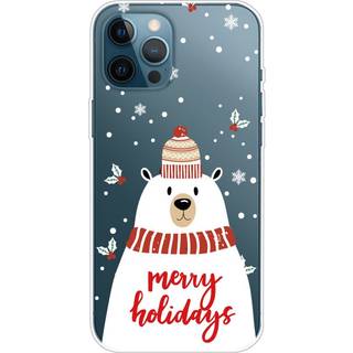 iPhone 14 Pro Fleksibel Plastik Jule Bagside Cover - Julebjørn