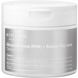 Mary&May Gluconolactone (PHA)+Betula Alba Juice Cleansing Pad - 70 stk.