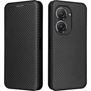 SKALO Asus Zenfone 9 5G Carbon Fiber Pungetui - Sort