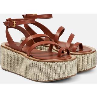 Max Mara Biarritz leather platform espadrille sandals - brown - EU 40
