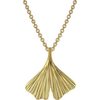 trendor 75720 Damen-Halskette mit Ginkgo-Anhänger Gold auf Silber