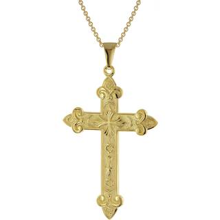 trendor 15762 Kreuz-Anhänger Gold 333/8K mit vergoldeter Silber-Herrenkette