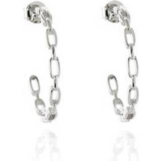 Cachet Raja Silver Tone Link Hoop Earrings - J7490