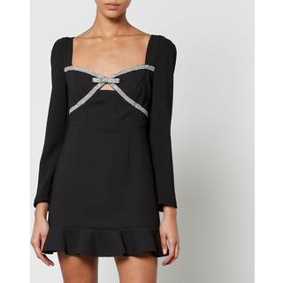 Self-Portrait Bow-detail embellished minidress - black - XXS