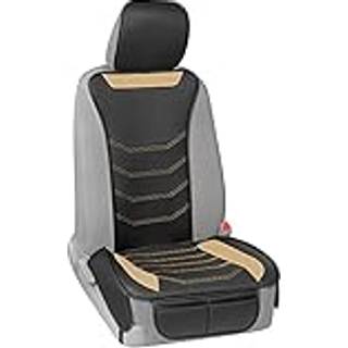 Motor Trend Luxefit Beige s?deovertr?k til biler Lastbiler Van Suv (1 stykke) Premium faux l?der bils?det let at installere bils?det med opbevari