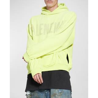 Balenciaga Tape Type Ripped cotton fleece hoodie - white - EU 48