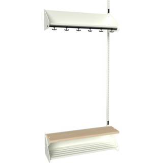 BST garderobe påbygningssektion model H med 3 pladser 900mm hvid