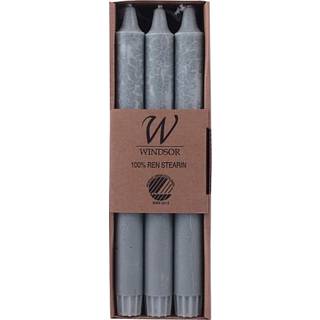 Windsor kronelys ren stearin 2,3x24 cm 6-pak - grøn (På lager i butik)