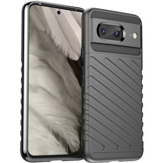 Google Pixel 8 Thunder Series Twill Plastik Bagside Cover - Sort