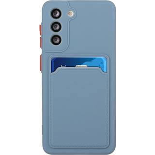 Samsung Galaxy S23 FE Fleksibelt Plastik Bagside Cover m. Kortholder - Gråblå