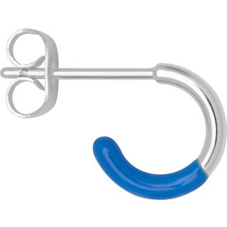 Color Hoop Half Dip Blue Ørering - Guld