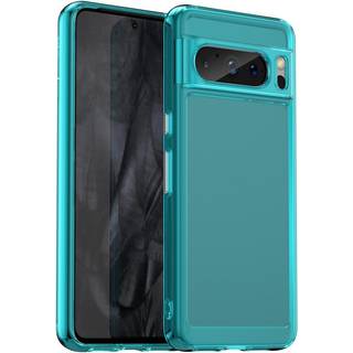 Google Pixel 8 Pro Fleksibelt Plastik Bagside Cover - Gennemsigtig / Blå