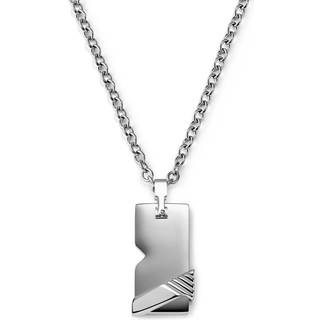 Moderne Sølvfarvet Dog-Tag Halskæde