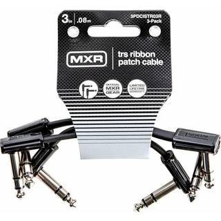 Dunlop MXR DCISTR03R Ribbon TRS Cable 3 Pack 8 cm Vinklet - Vinklet Patchkabel