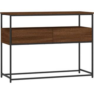 konsolbord 100x40x75 cm konstrueret træ brun egetræsfarve