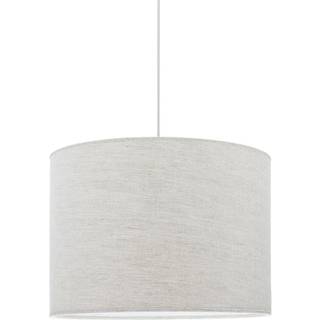 PR Home hængelampe Sara, lys beige, Ø 35 cm, hørtekstil