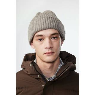 Rib Beanie, Khaki Beige, One size