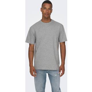 ONLY & SONS t-shirt i grå til herre | Relaxed fit |